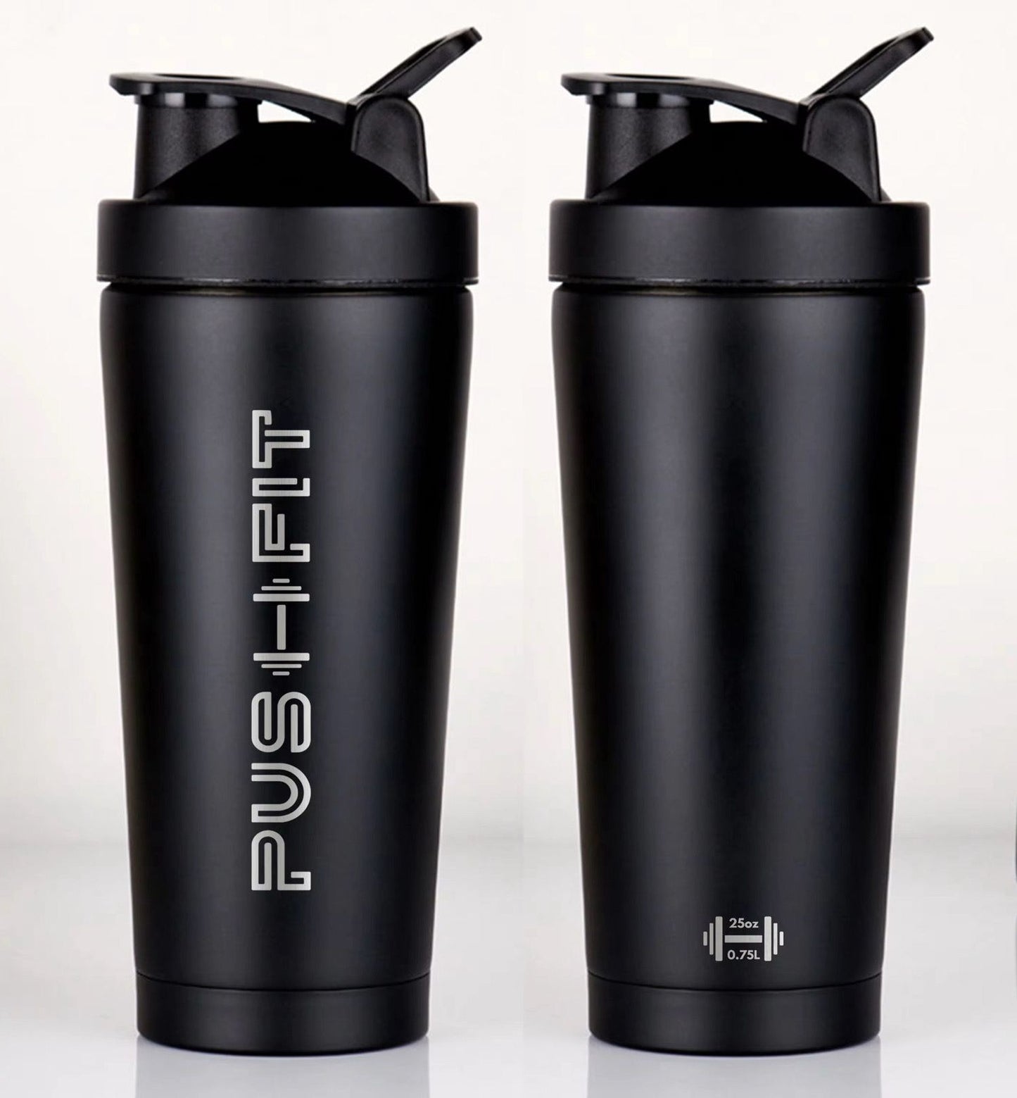 25oz/0.7L Insulated Stainless Steel Shaker Bottle | Push Fit